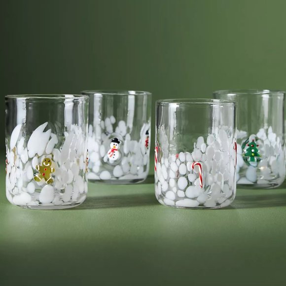 Anthropologie Festive Icon Juice Glasses (mixed set) - Picture 1 of 5